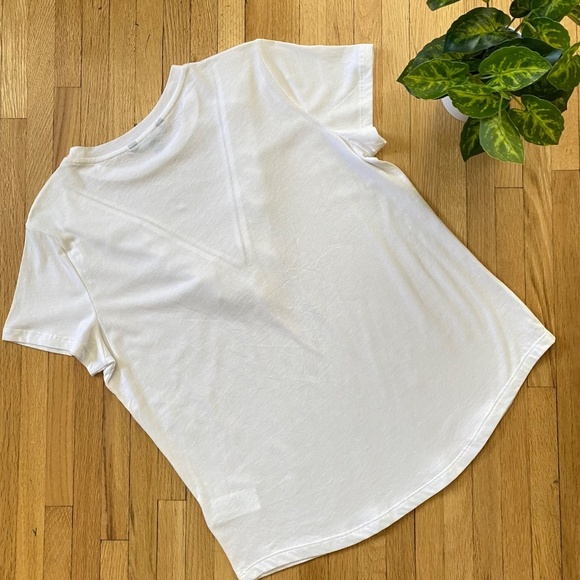 Lauren Ralph Lauren Eyelet Ruffle Trim Feminine Cotton White Tee Size L - Picture 9 of 10